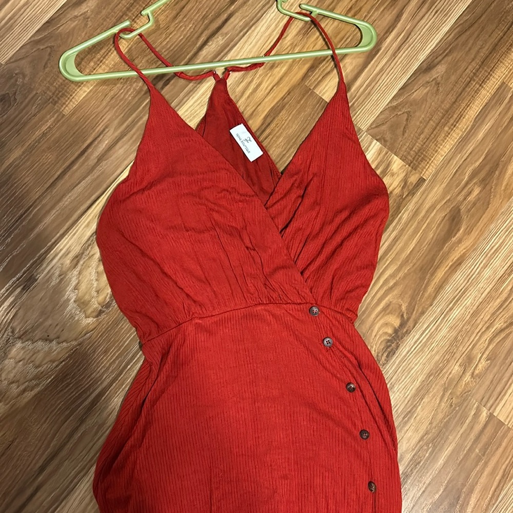 Orange dress with leg slit